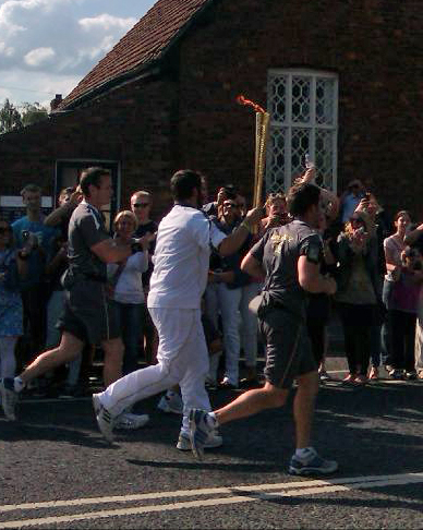 Olympic Torch Passes Dringhouses Library Cllr Stephen Fenton Cllr
