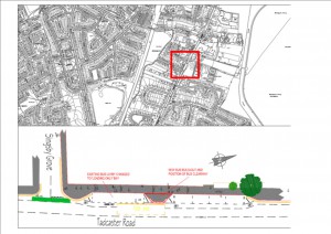 Tadcaster Road bus stop proposed changes click to enlarge