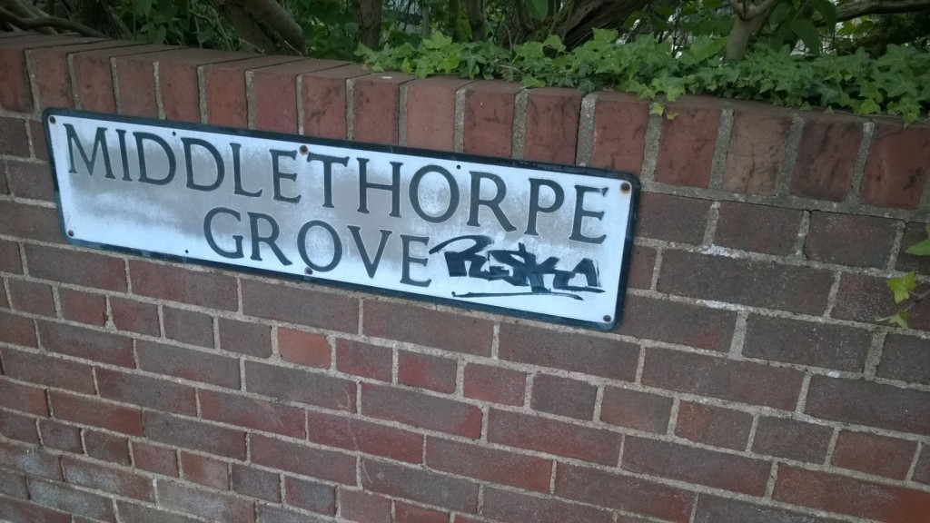 This graffiti has now been cleaned off